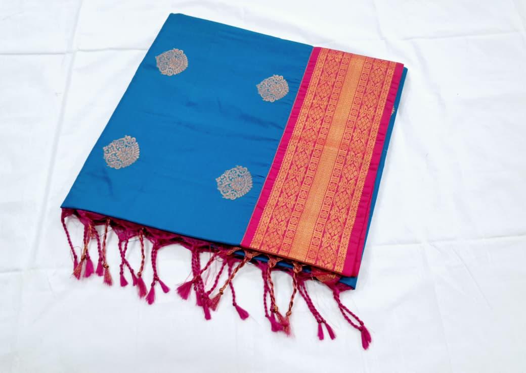 Blue Kanchi Soft Silk Saree