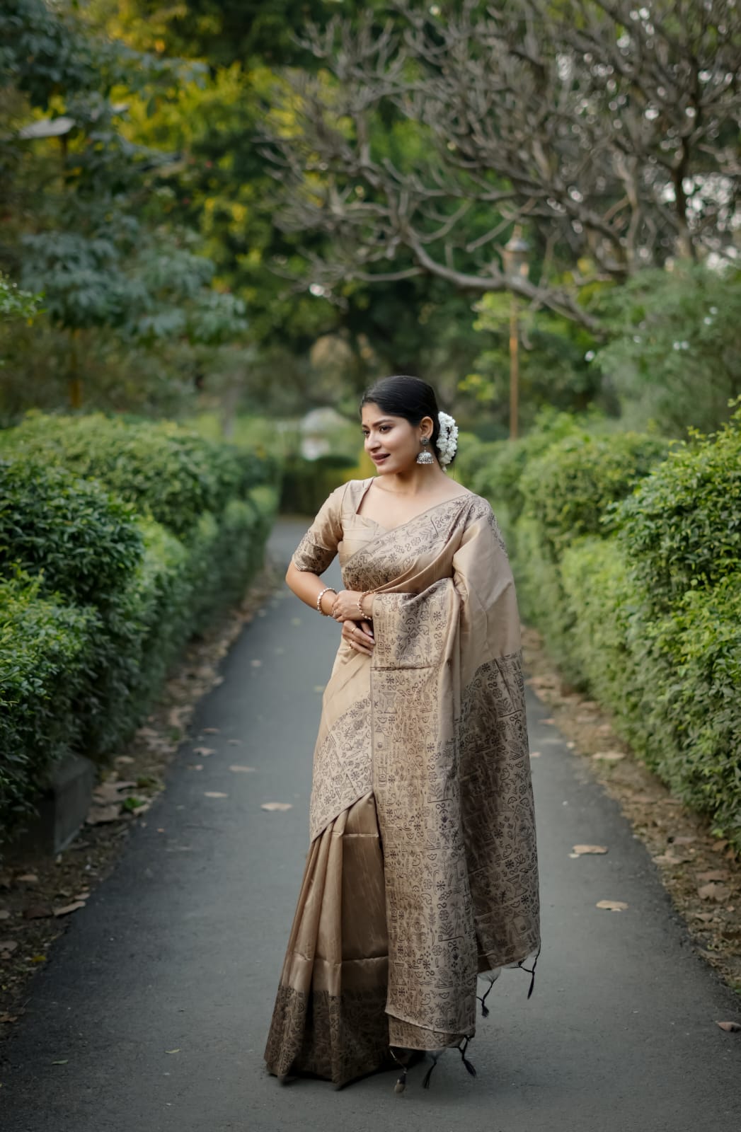 Copper Raw Silk Saree