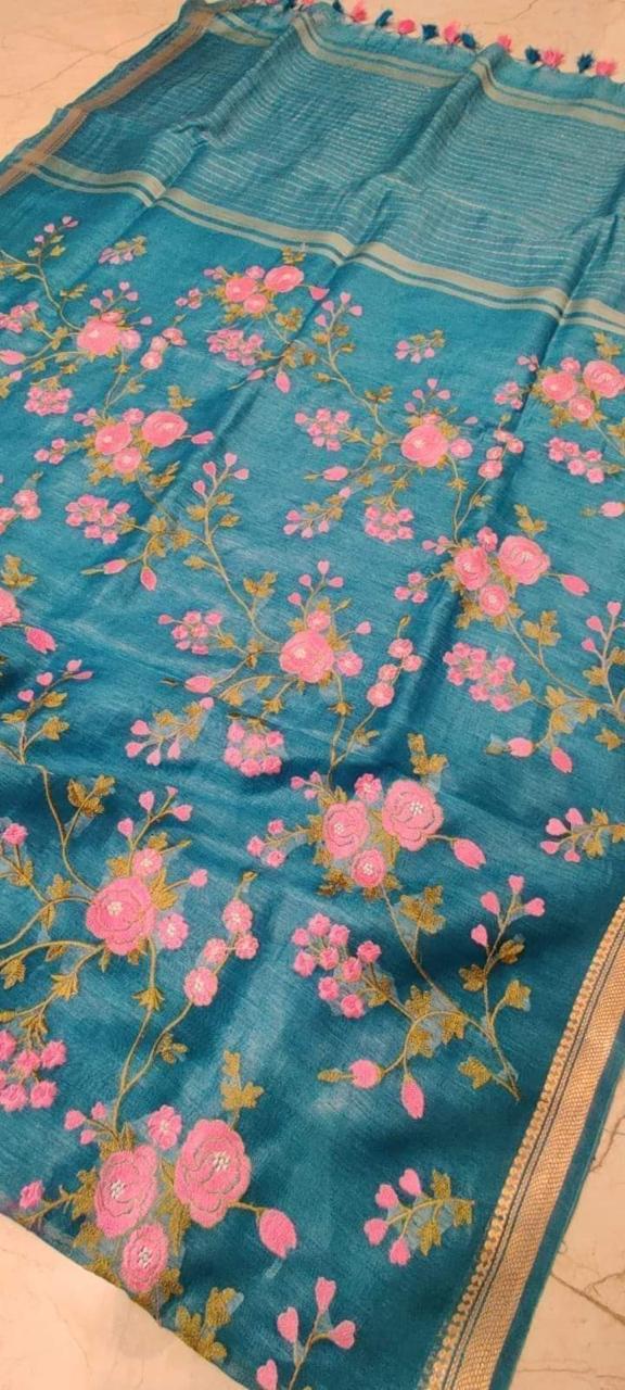 Kota Banarasee Blue Saree