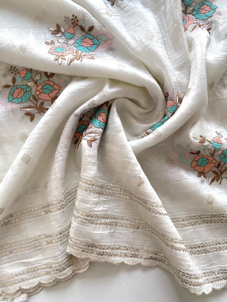 Premium Organza with Printed Kalamkari Blouse