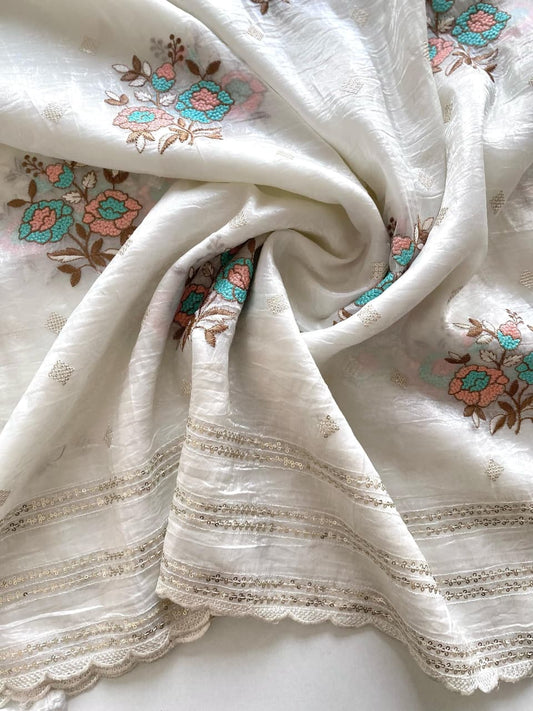 Premium Organza with Printed Kalamkari Blouse