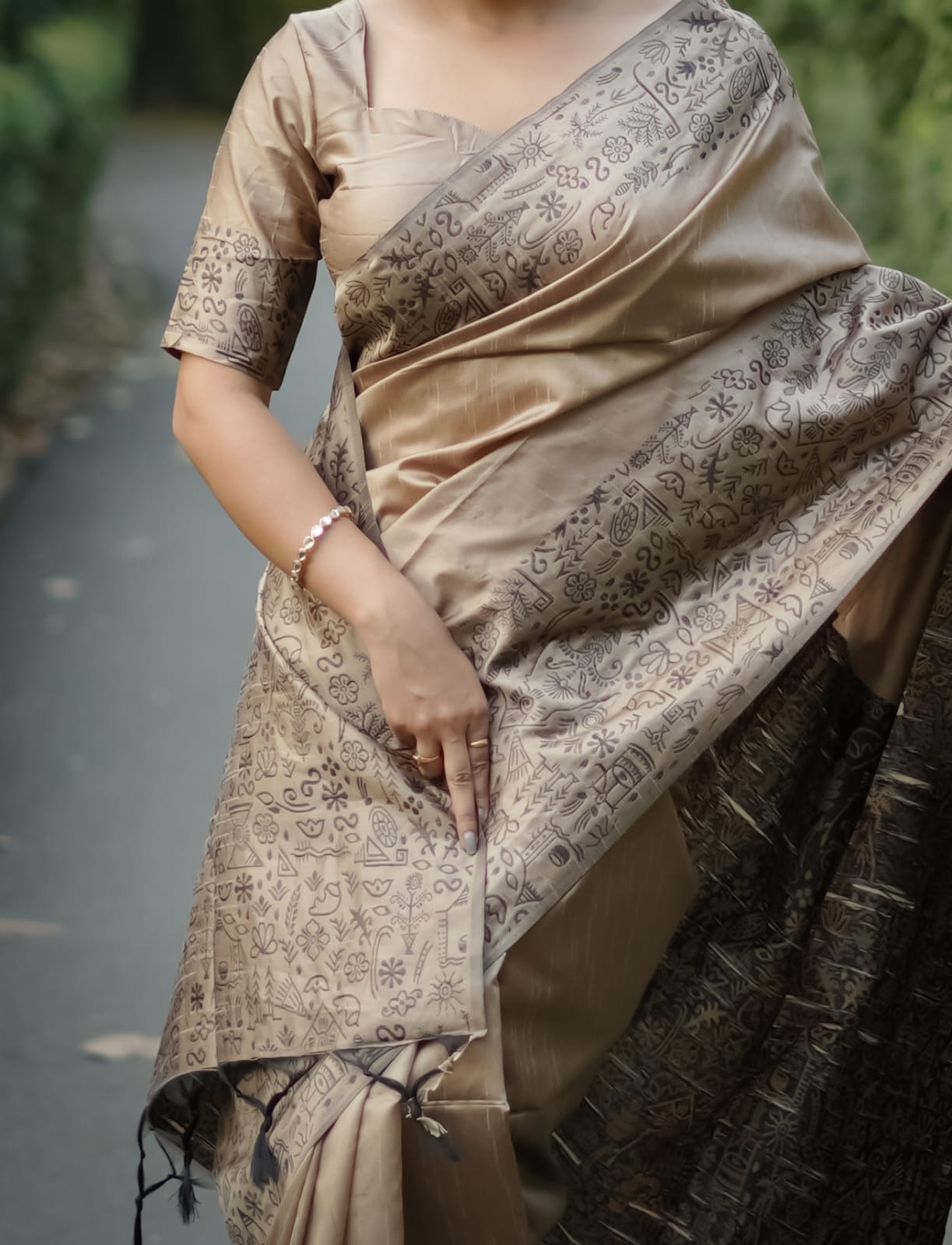Copper Raw Silk Saree