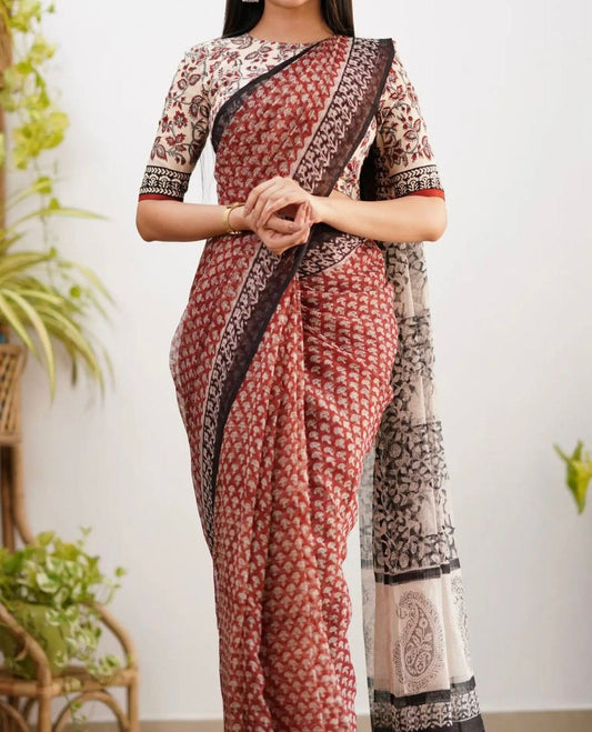 Brown Kota Saree