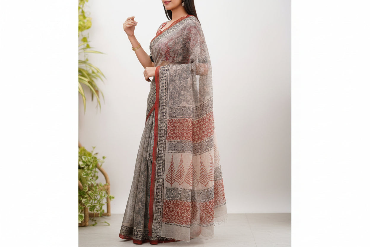 Grey Kota Saree