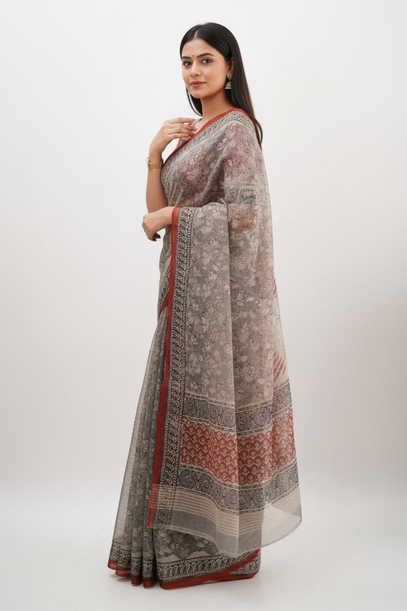 Grey Kota Saree