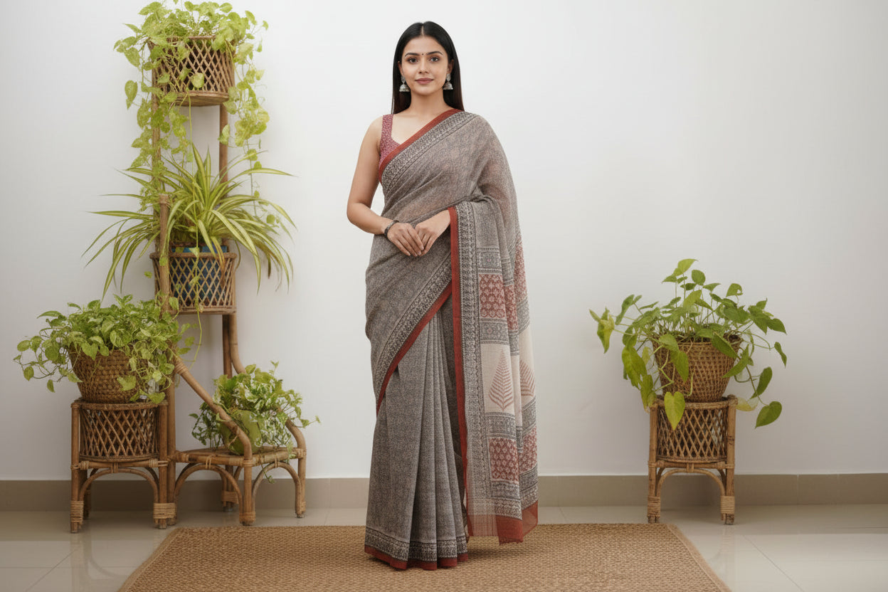 Grey Kota Saree