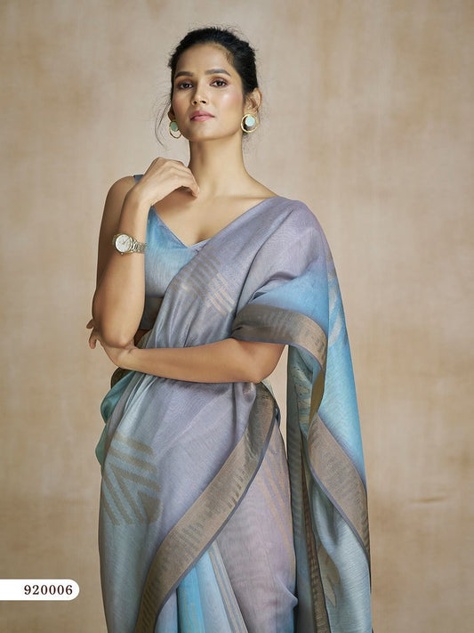 Grey Organza Saree