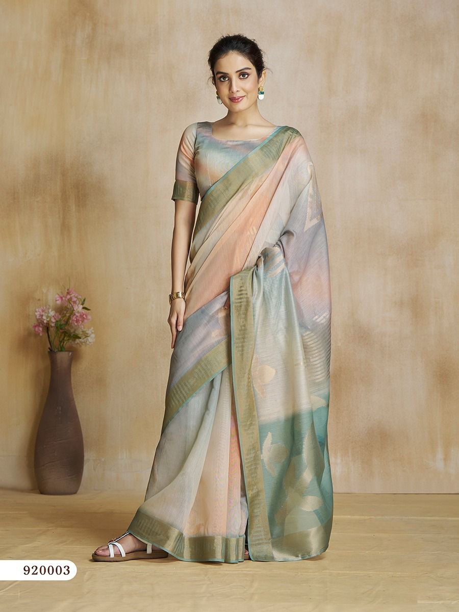 Ivory Organza Saree