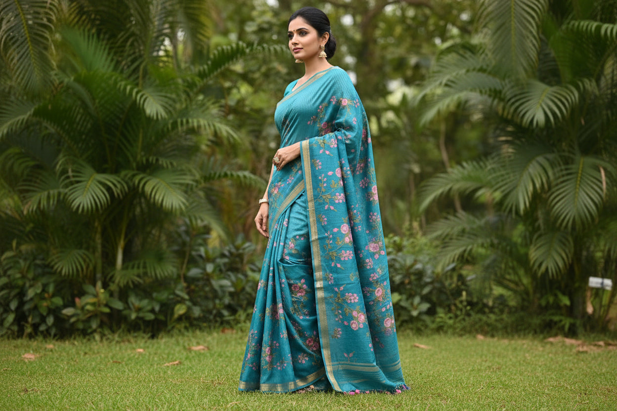 Kota Banarasee Blue Saree