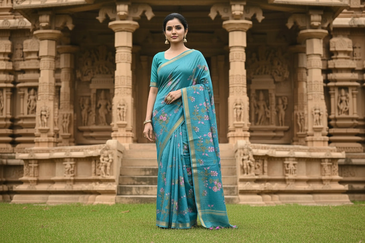 Kota Banarasee Blue Saree