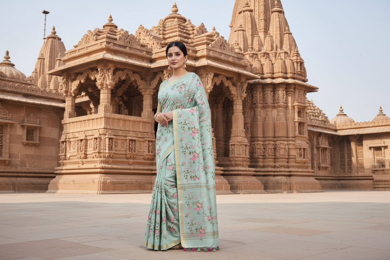 Kota Banarasee Light Blue Saree