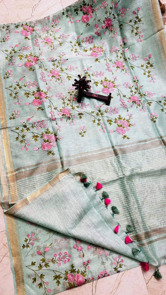 Kota Banarasee Light Blue Saree