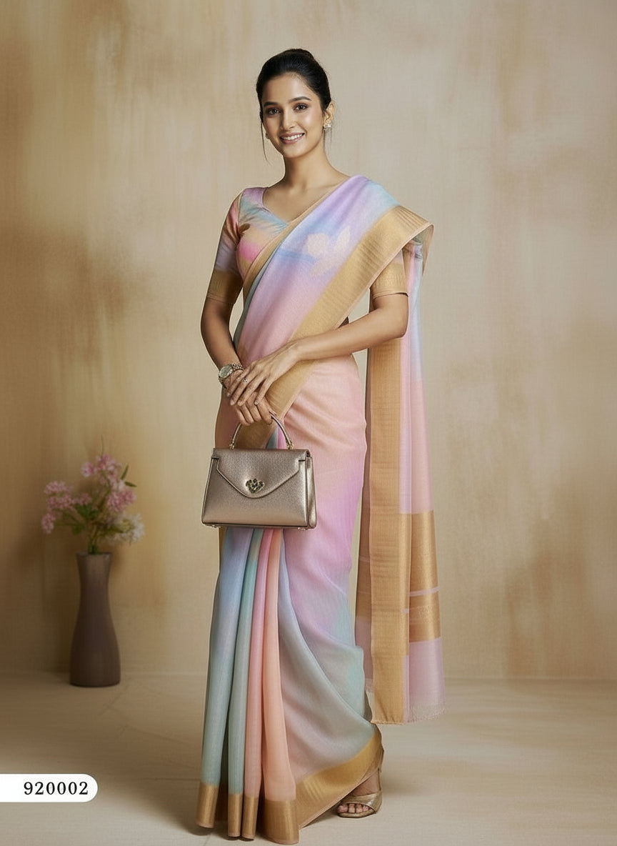 Lavendar Organza Saree