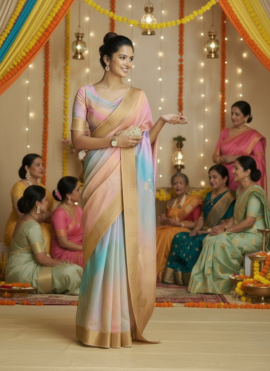 Lavendar Organza Saree