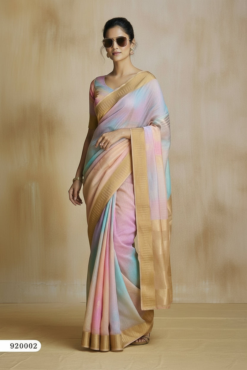 Lavendar Organza Saree