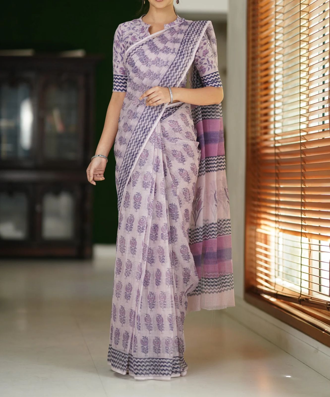 Pastel Purple Kota Saree