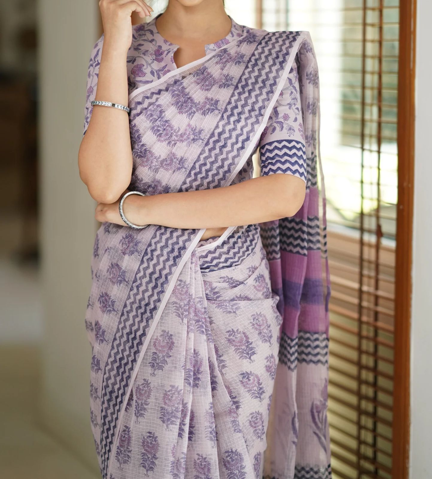 Pastel Purple Kota Saree
