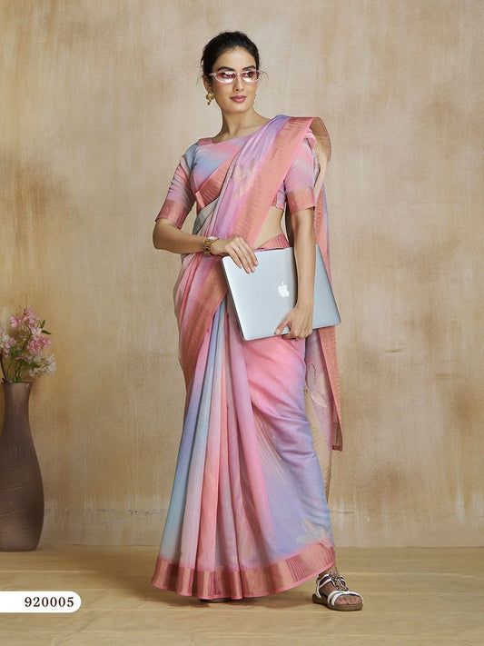 Pink Organza Saree