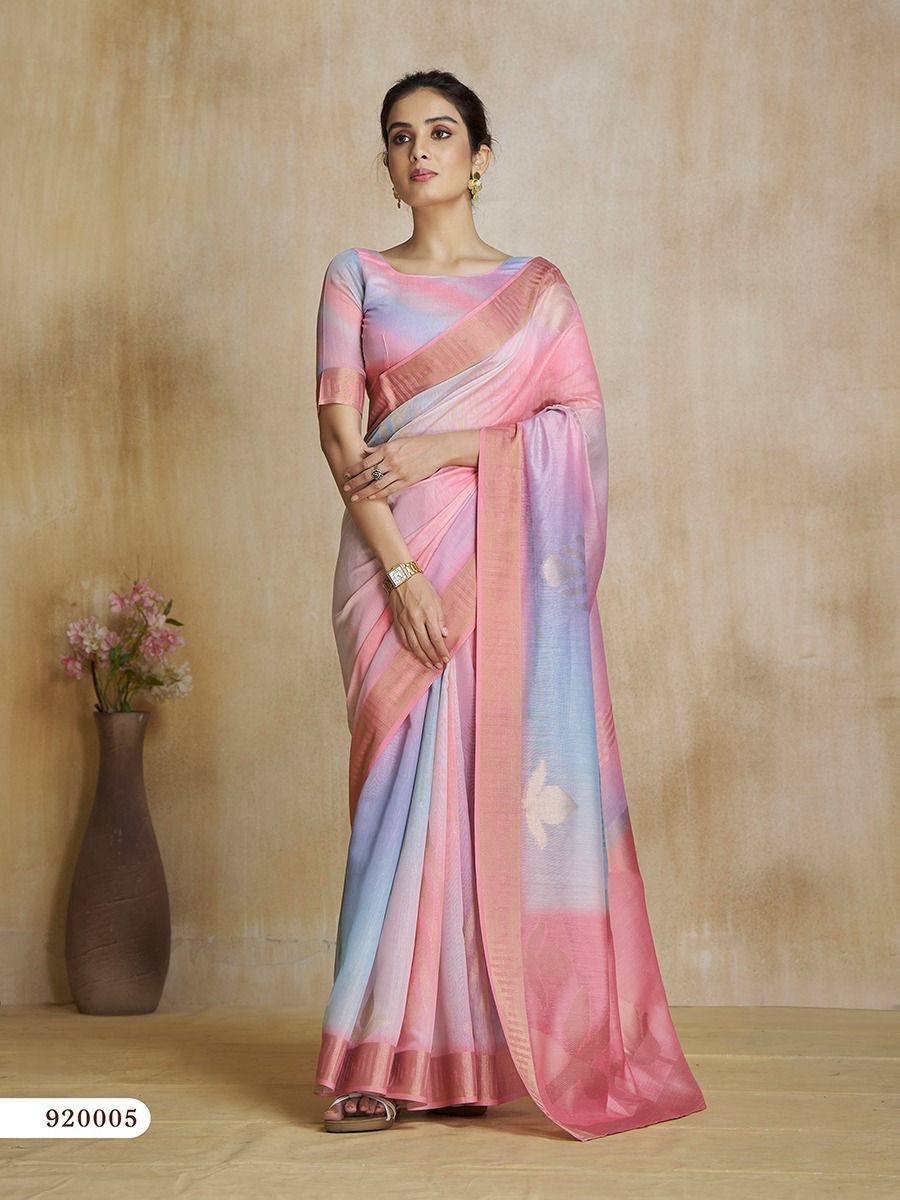 Pink Organza Saree