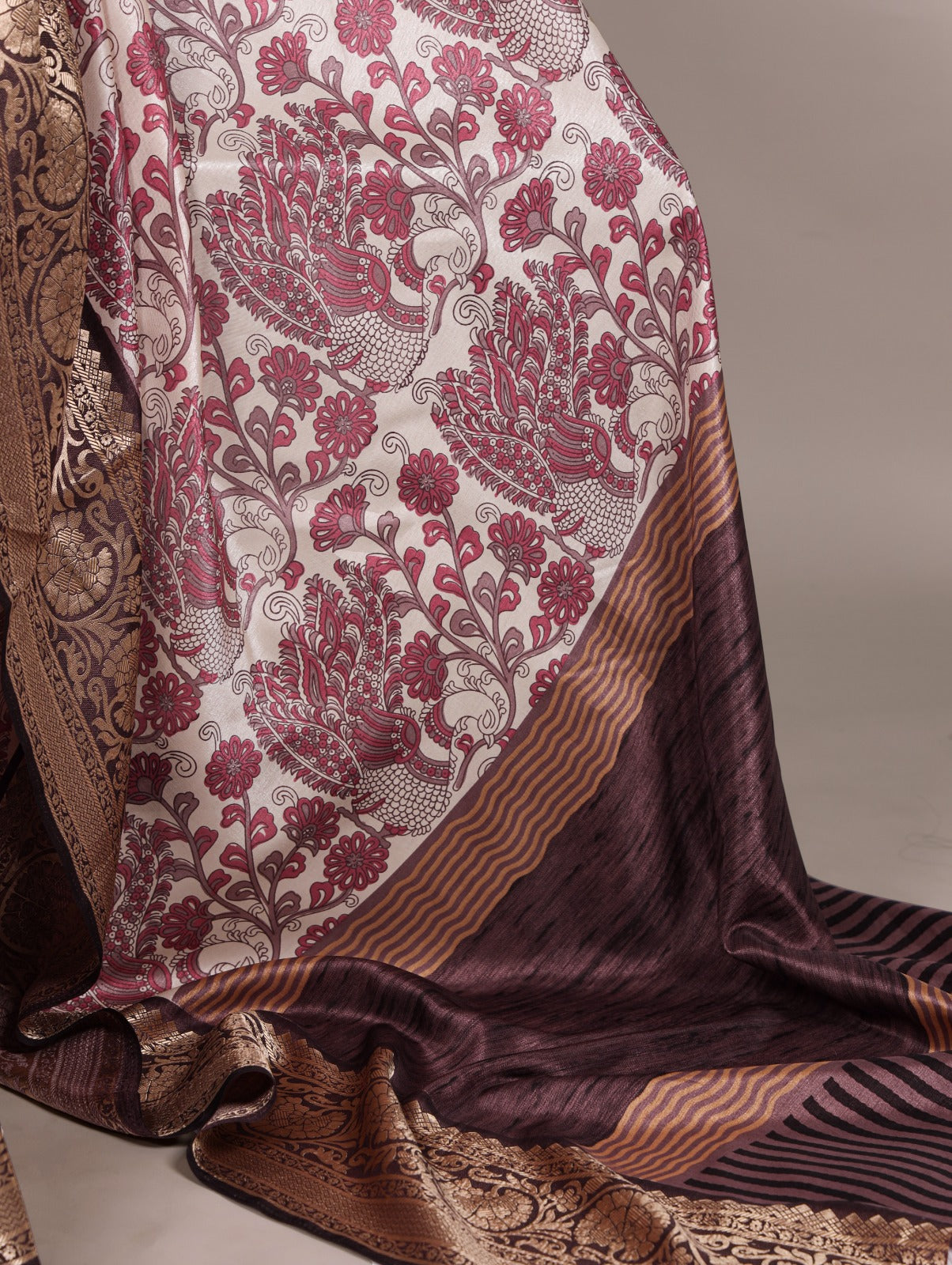 Pink Tussar saree