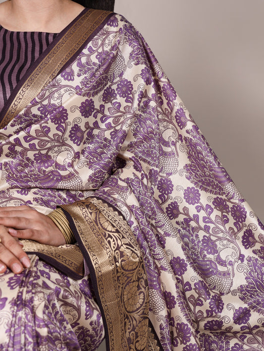 Purple Tussar Saree