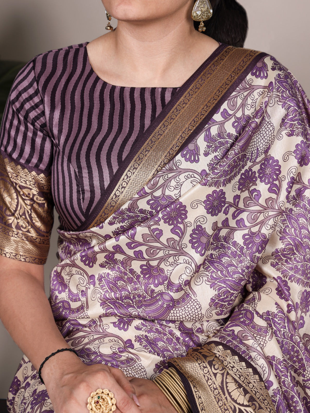 Purple Tussar Saree