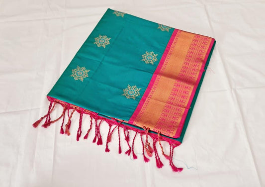 Rama Green Kanchi Soft Silk Saree