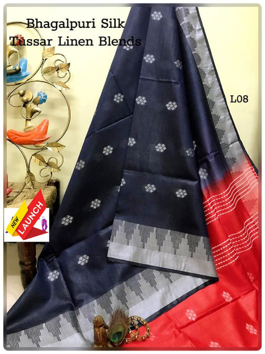 Tussar Linen Dark Blue