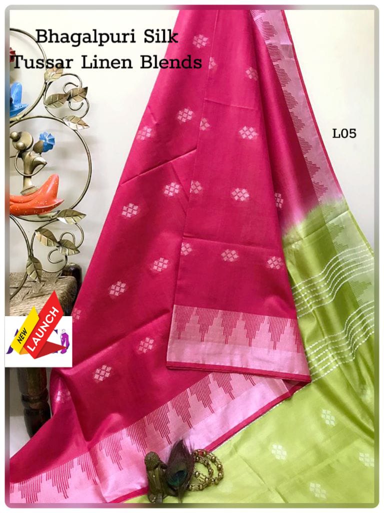 Tussar Linen Hot Pink