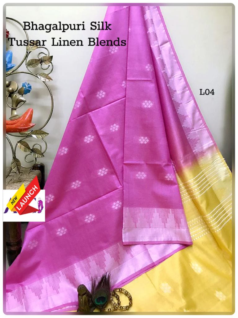 Tussar Linen Magenta