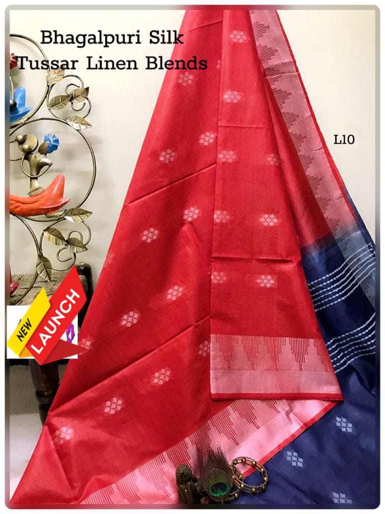 Tussar Linen Red