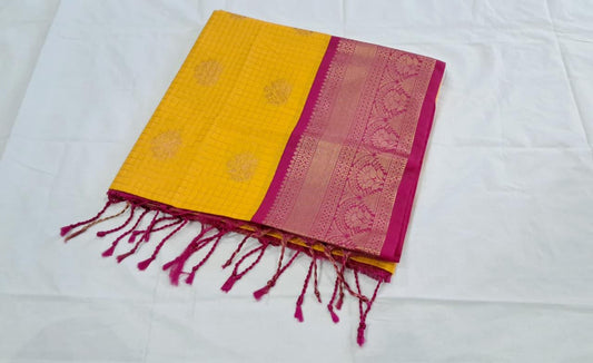 Yellow Kanchi Soft Silk Saree