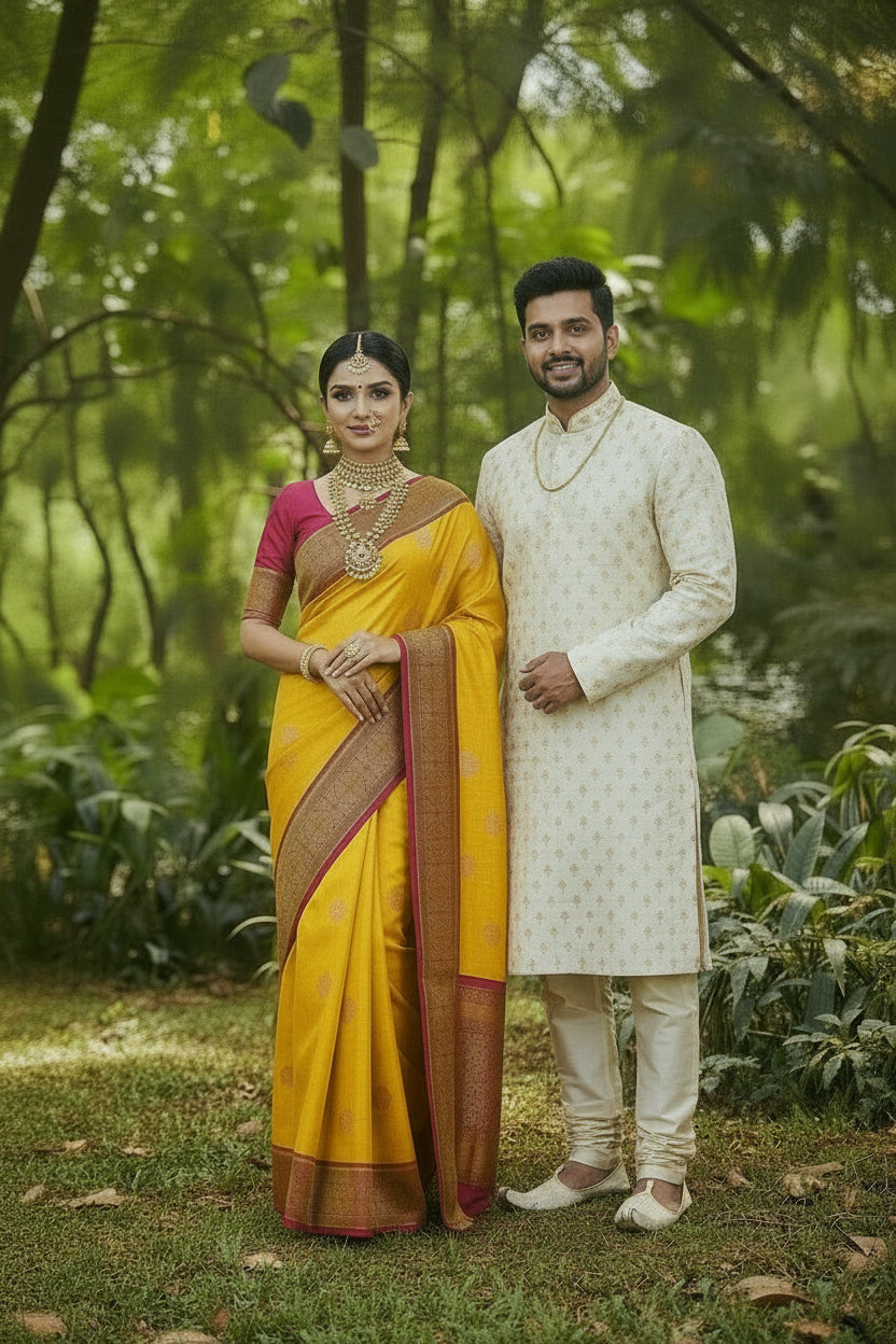 Yellow Kanchi Soft Silk Saree