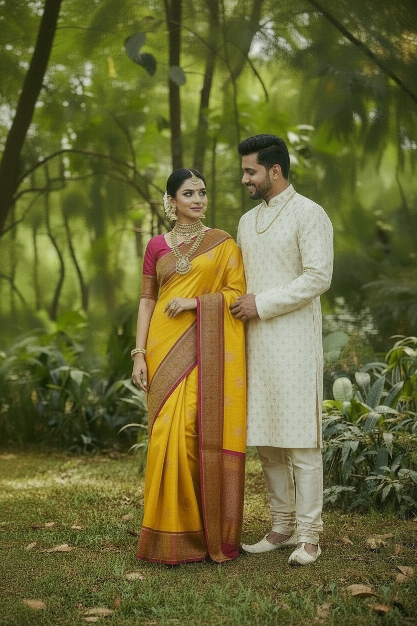 Yellow Kanchi Soft Silk Saree